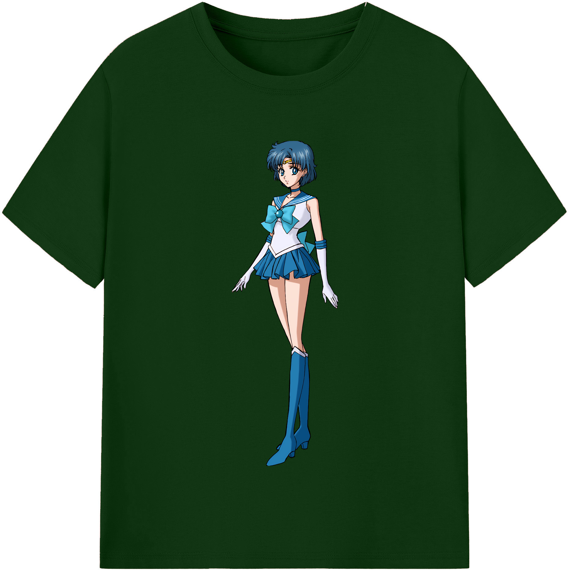 （画像用） 美少女戦士セーラームーン 水野 亜美 みずの あみ Sailor Moon Mizuno Ami 綿100％半袖Tシャツ（フロントプリント）